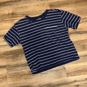 Girls Navy Blue striped t-shirt